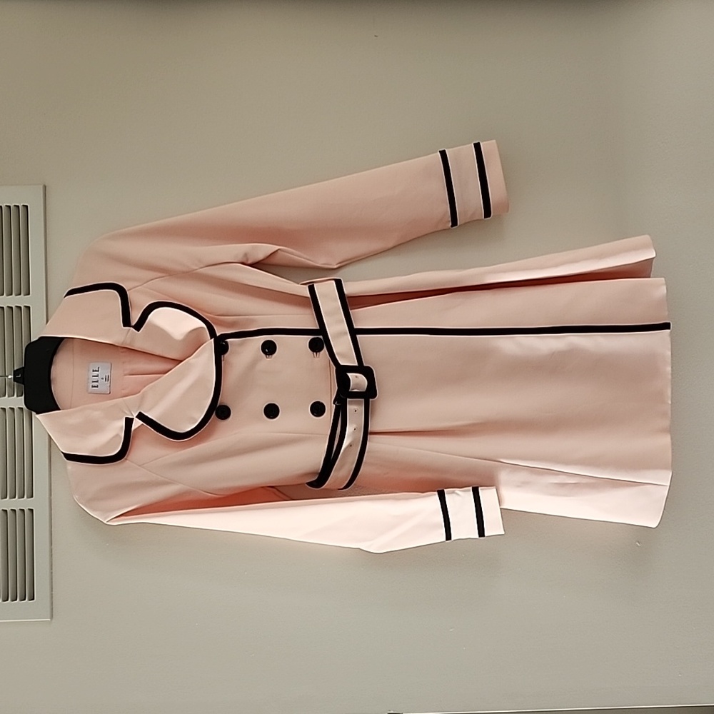 Pink black peacoat dress coat vintage 50s grease themed pink ladies valentine